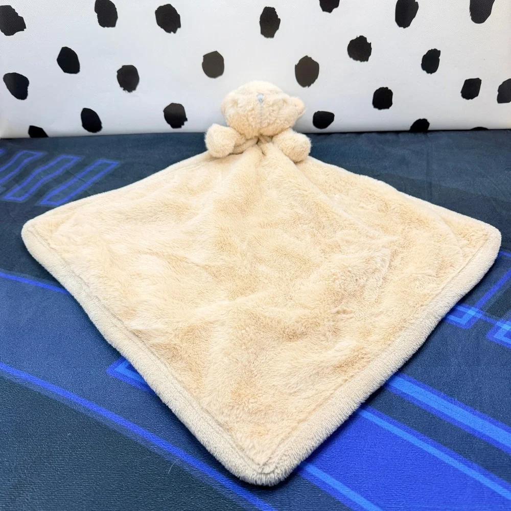 Unbranded Bear Security Blanket Baby Tan Faux Fur Plush Lovey